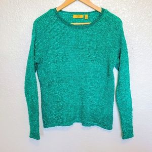 Valerie Stevens Green scoop neck sweater.  Size LP